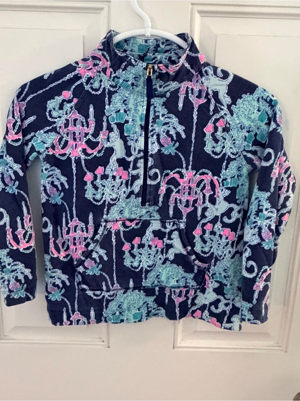 Lilly Pulitzer Popover Girls L (8-10) | Navy Monkey Chandelier